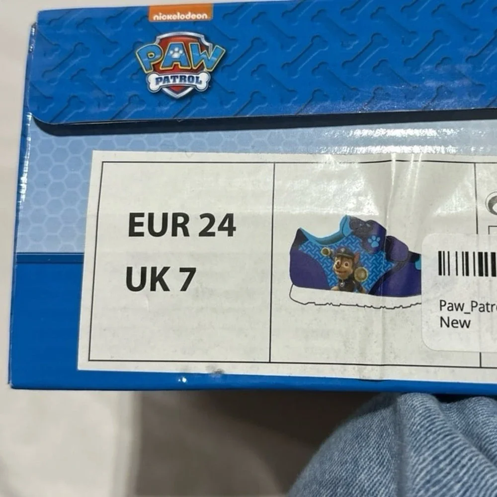 Paw Patrol Velcro Shoes Blue New With Box